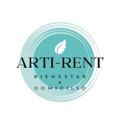 A logo for arti-rent bienestar a domicilio