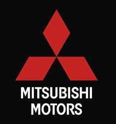 Das Logo von Mitsubishi Motors befindet sich auf einem schwarzen Hintergrund.