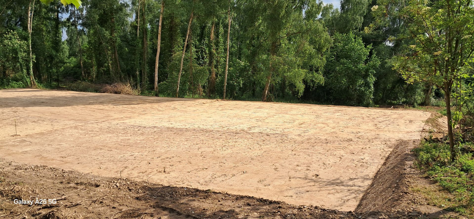 Terrassement d'un terrain forestier.