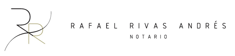 Logo del notario rafael rivas andres sobre fondo blanco