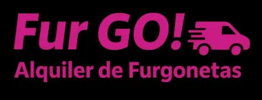Logo rosa de Fur GO! con una furgoneta y el texto &ldquo;Alquiler de Furgonetas&rdquo;