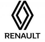 Renault-Logo: Schwarze Rautenform mit verschlungenen Linien und „RENAULT“ darunter.