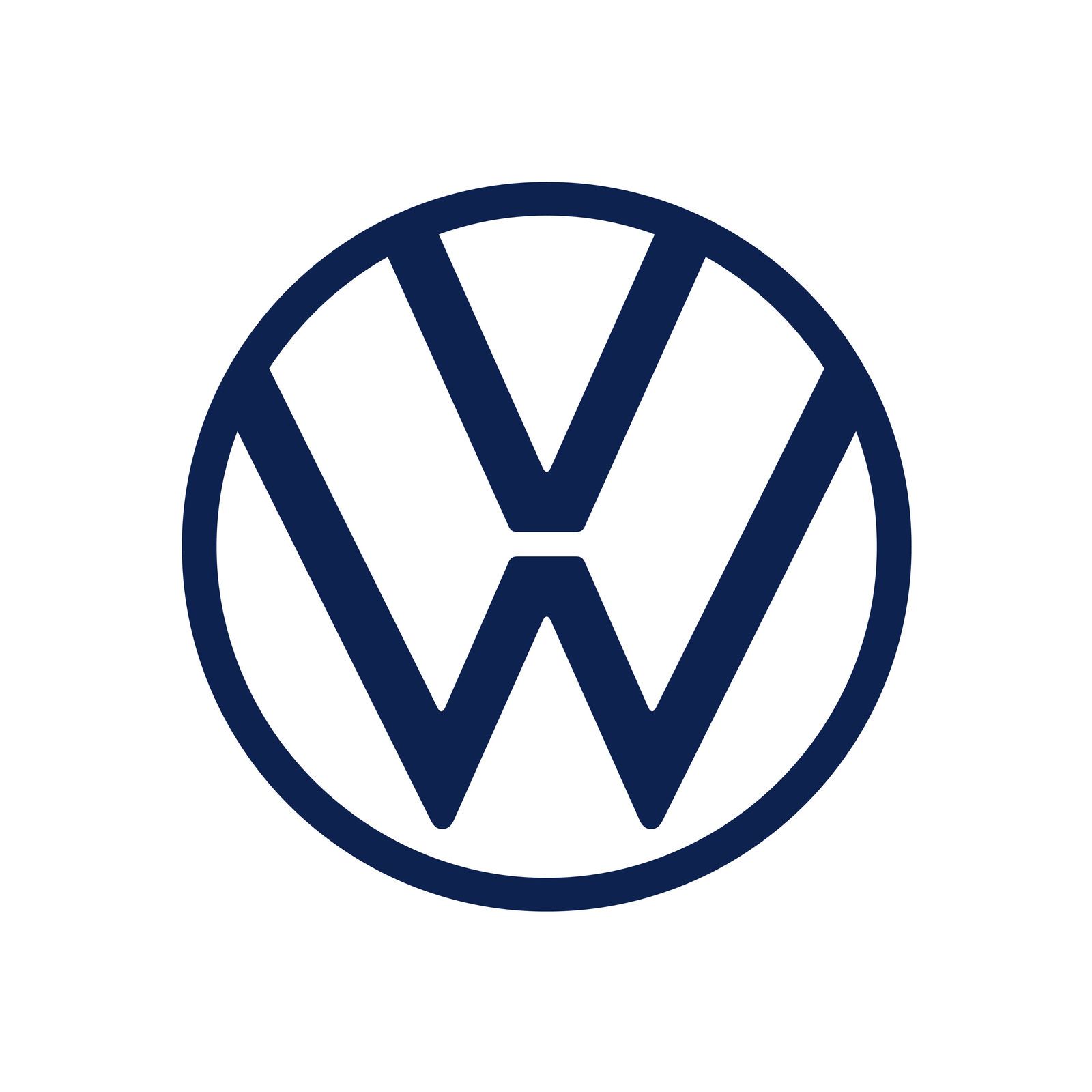 Volkswagen-Logo: blaues „V“ und „W“ in einem blauen Kreis.