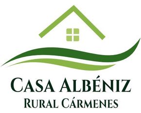 Logotipo , que presenta un icono de una casa verde sobre dos líneas curvas verdes y texto.