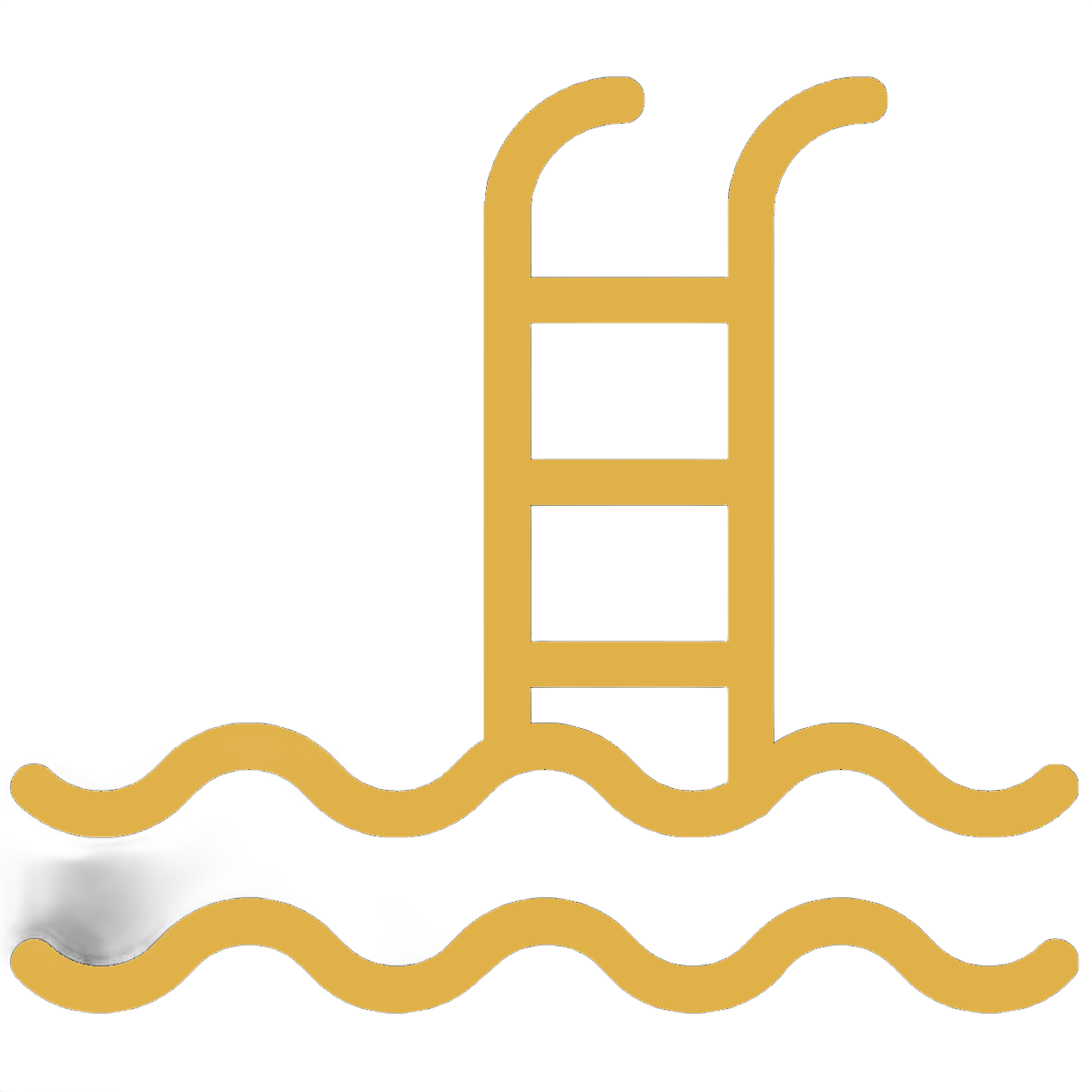 A swimming pool icon with a ladder in the water.