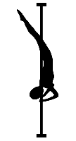 Icon Person kopfüber beim Pole Dance