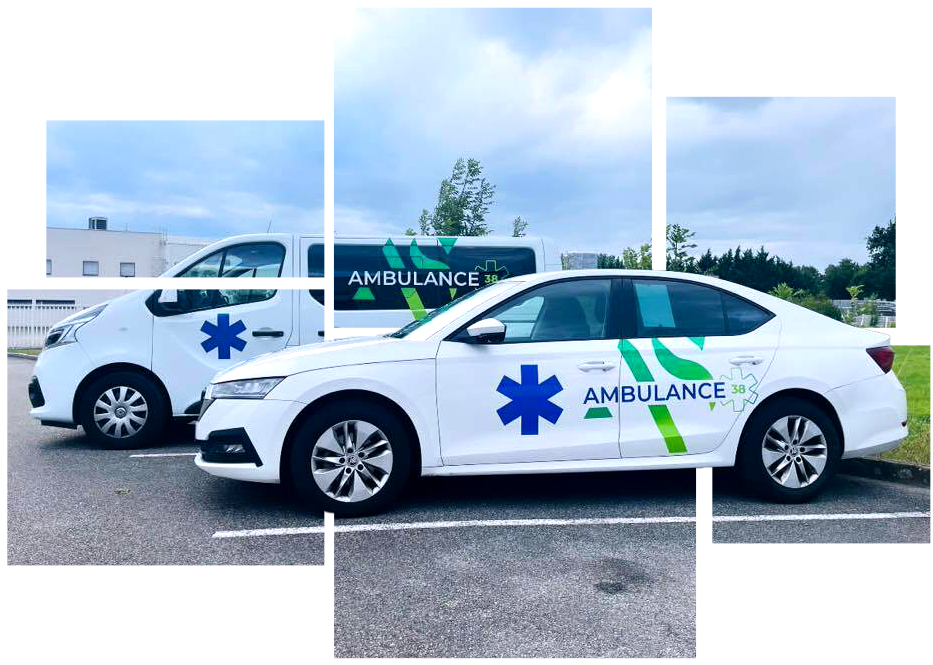 Photos découpée de deux taxi conventionnés