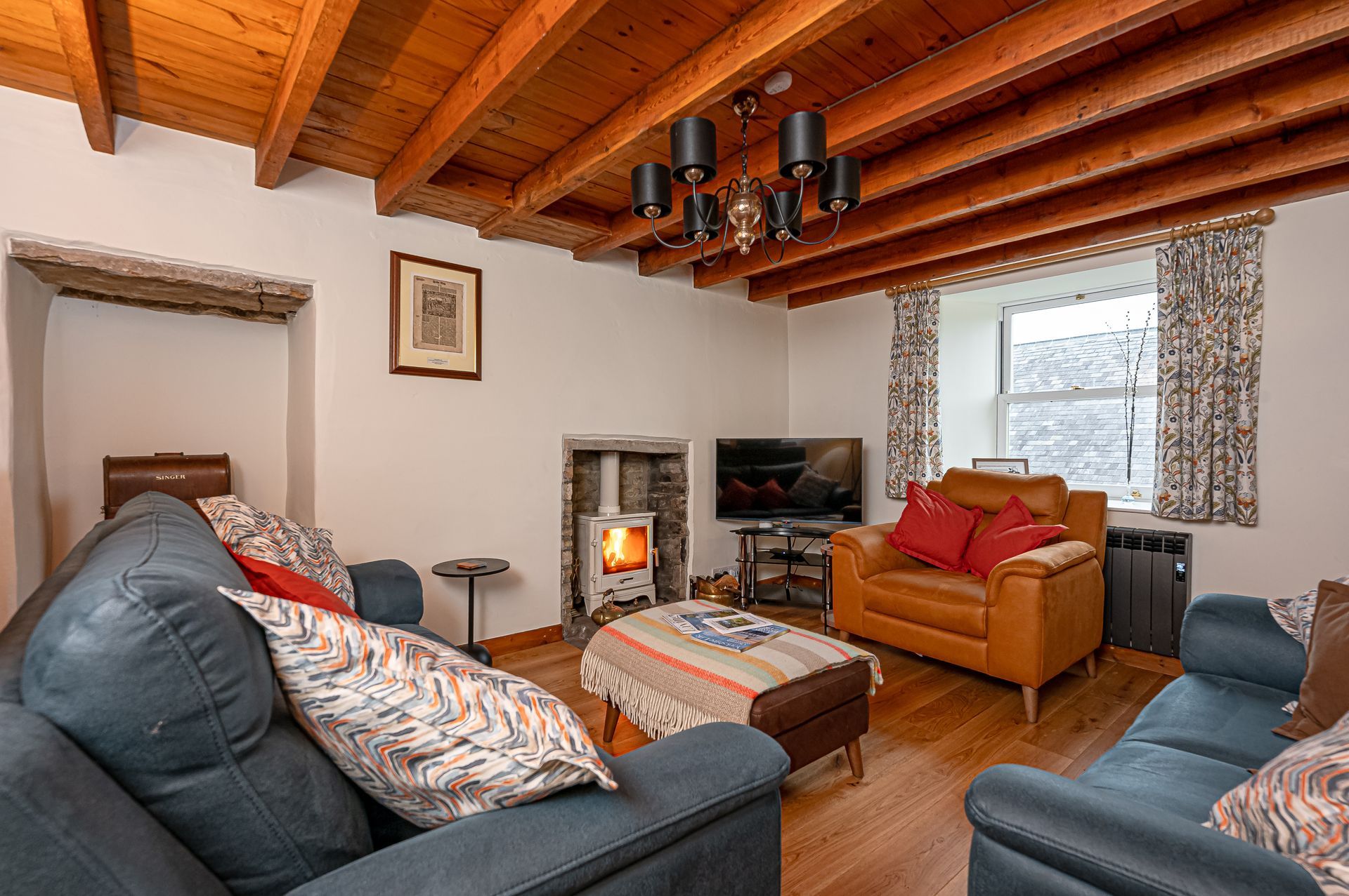 Living room with smart TV