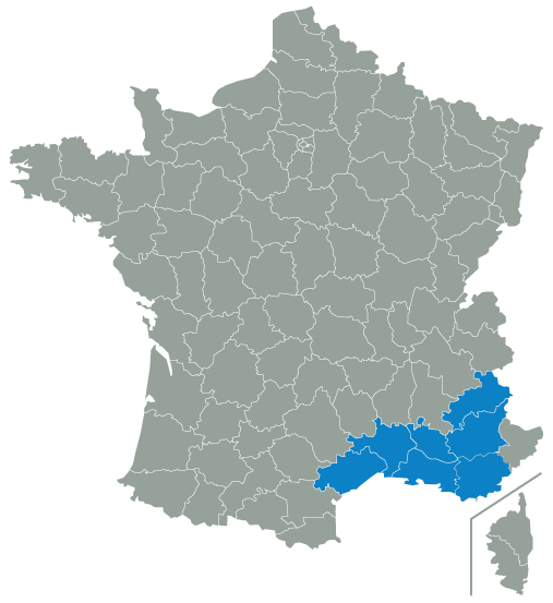 Carte de la France avec zone d'intervention