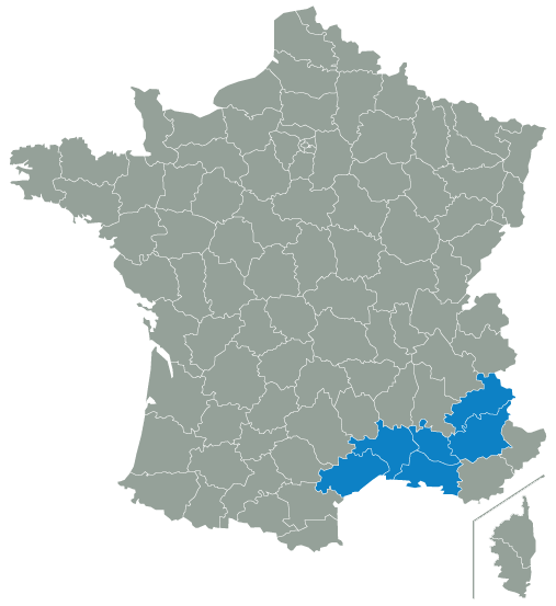 Carte de la France avec zone d'intervention