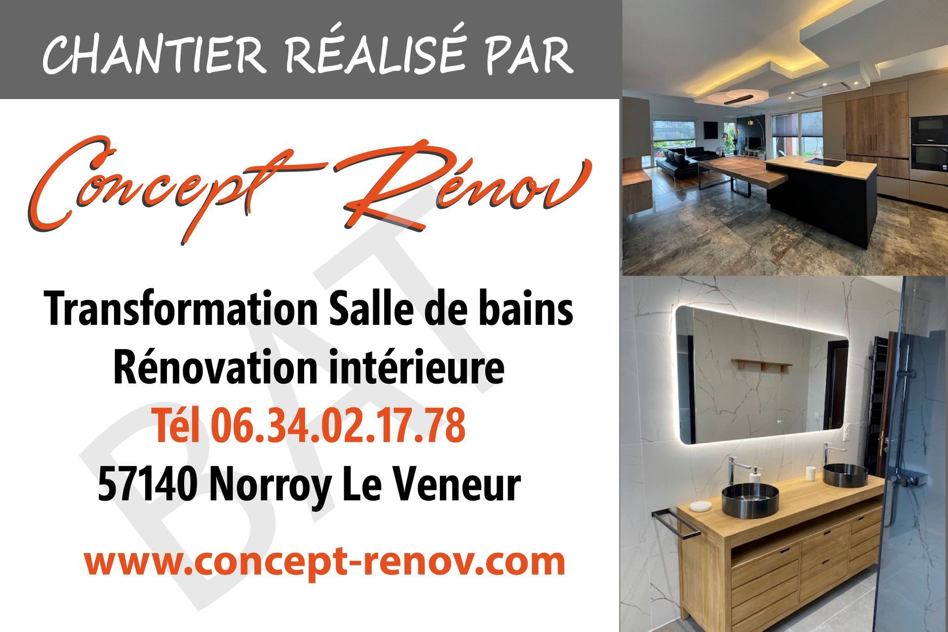 Panneau publicitaire de Concept Rénov