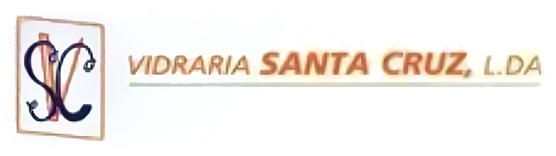 O logotipo da Vidraria Santa Cruz, L.da. contém o símbolo
