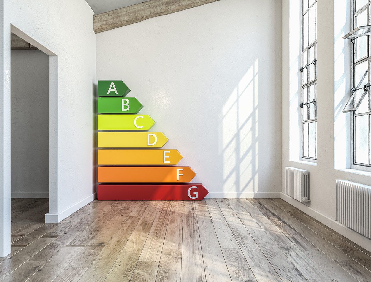 Échelle de classification énergétique dans un couloir