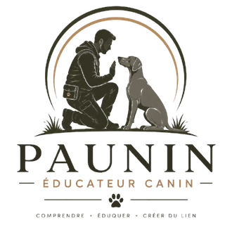 Logo pour DOG D'OPALE, avec un chien noir et blanc près d'une cascade et le texte « Salon de beauté et bien être animal »