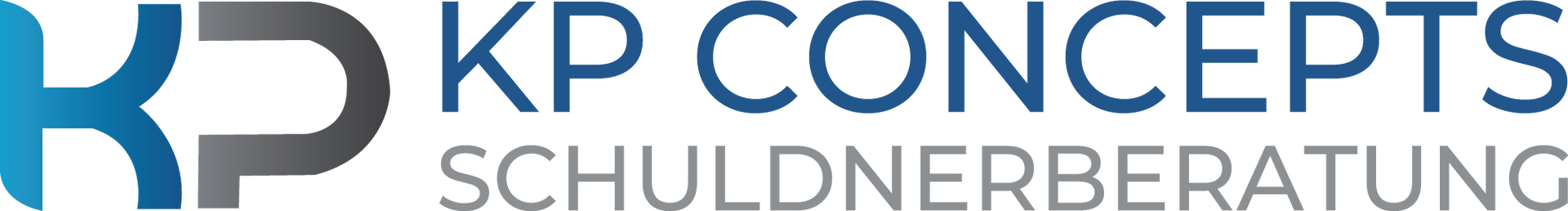 Ein blau-weißes Logo für die KP Concepts Schuldnerberatung