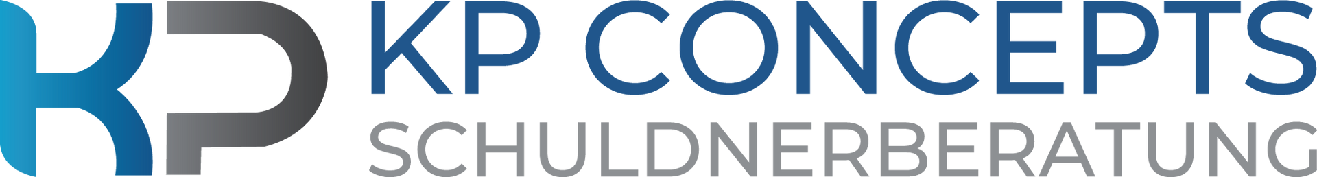 Ein blau-weißes Logo für die KP Concepts Schuldnerberatung