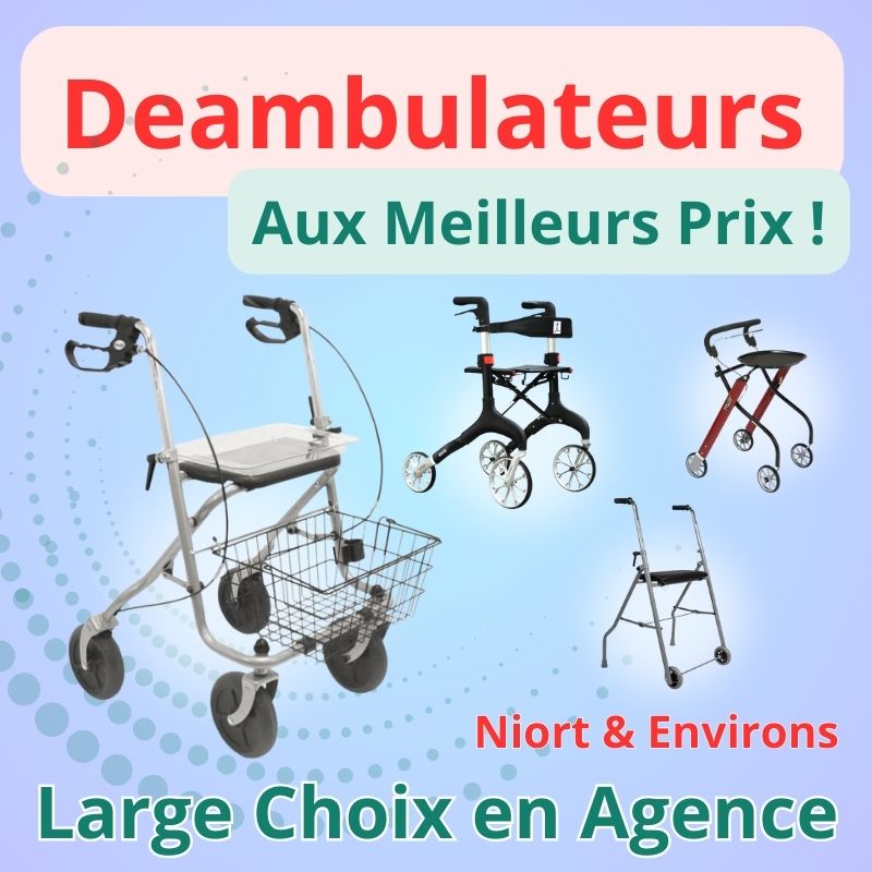 Pharmacie et magasin materiel medical deambulateur rollator pour personnes agees seniors chauray et niort au meilleur prix bas
