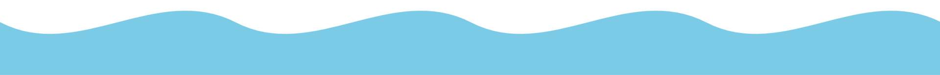 Una pancarta horizontal con una forma ondulada de color azul claro en el borde superior.