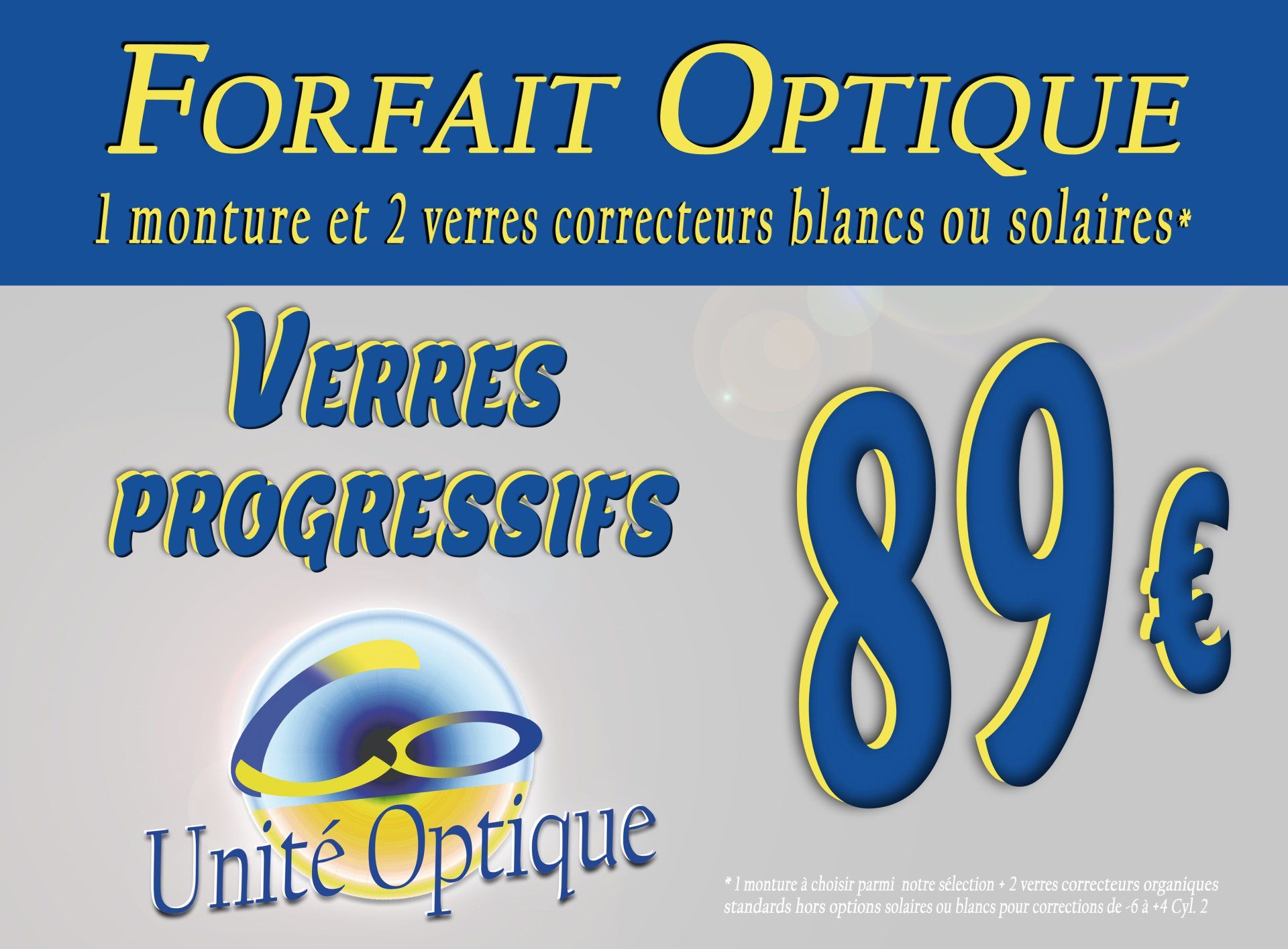 Unité Optique Forfait optique 89€