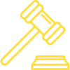 Un marteau d'avocat qui symbolise la stratégie juridique