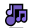Un icono de nota musical de color morado sobre un fondo blanco.