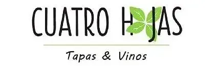 A logo for a restaurant called cuatro hojas tapas & vinos