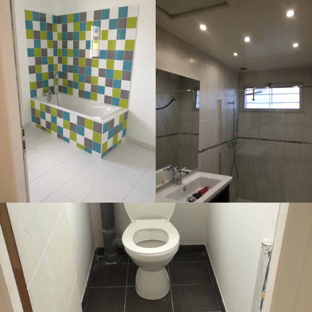 Des photographies de baignoires, salle de bains et toilettes.