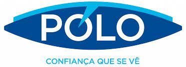 Logo for POLO, blue eye shape with "POLO" in white, "CONFIANÇA QUE SE VÊ" below in blue.