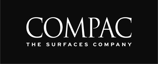 Logotipo de Compac: Texto blanco sobre fondo negro.