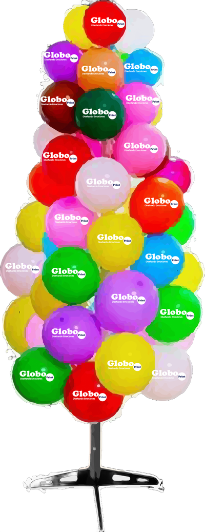 Globos con mensajes de cumpleaños y números, junto con regalos y decoraciones, en un entorno muy iluminado.
