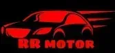 El logotipo de RR Motor muestra un automóvil rojo sobre un fondo negro.
