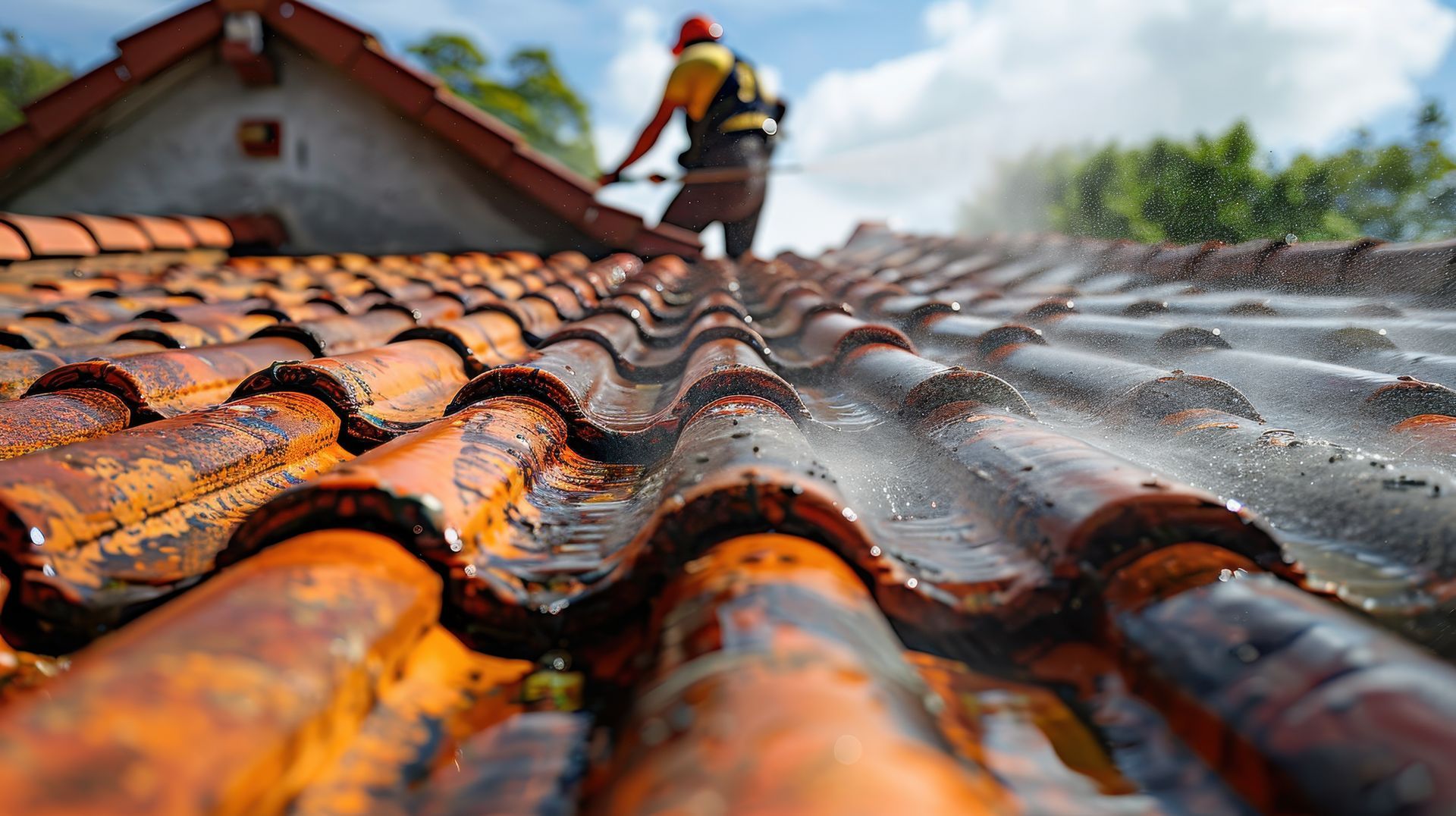 Un ouvrier équipé d'un équipement de sécurité nettoie méticuleusement