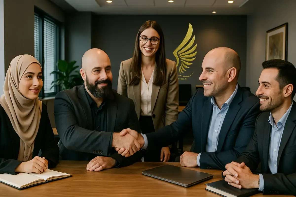 Händedruck zwischen Partnern