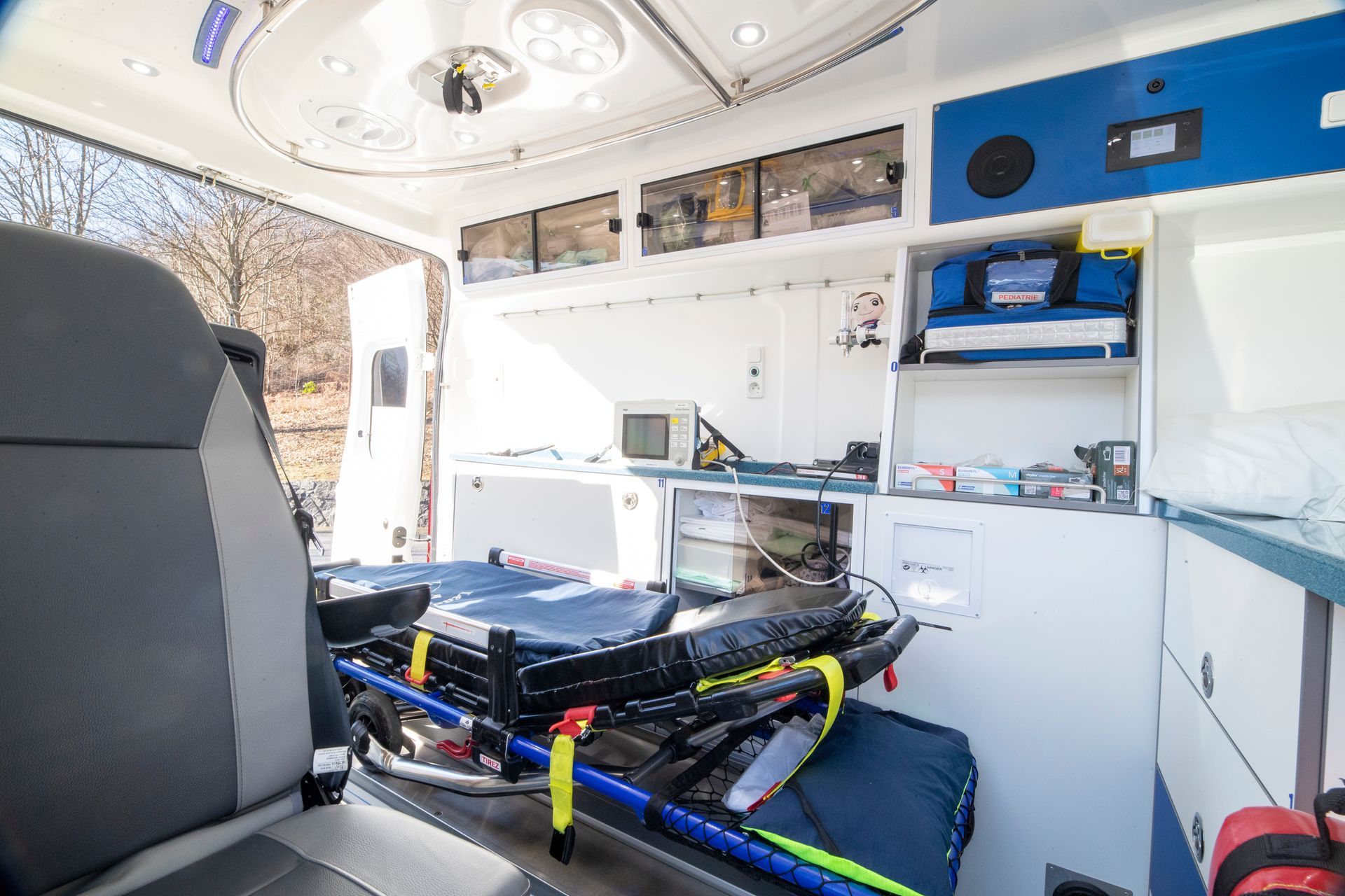 Intérieur d'une ambulance