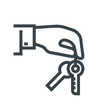 Icon Schlüssel in einer Hand