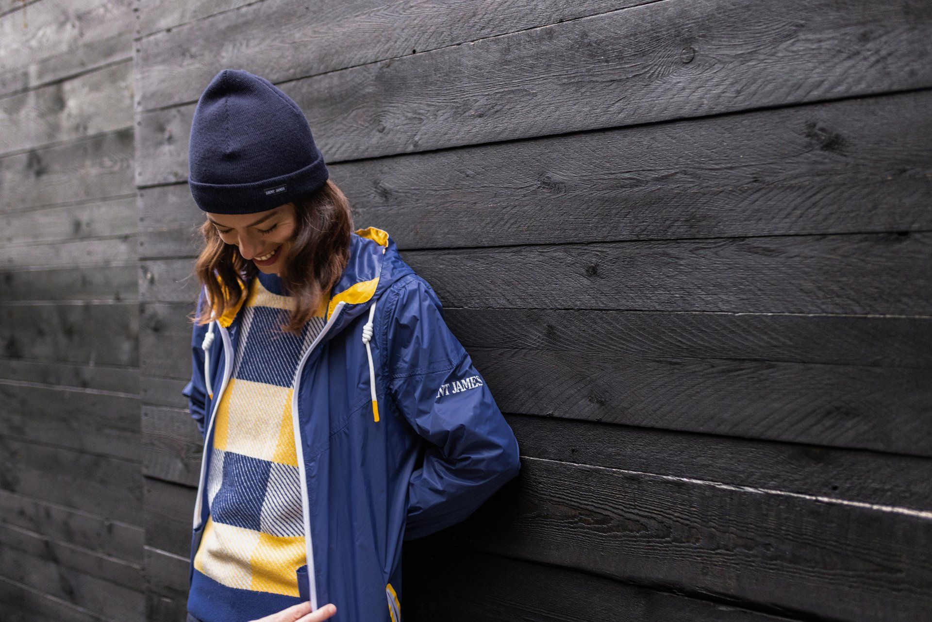 Veste imperméable femme bleu marine