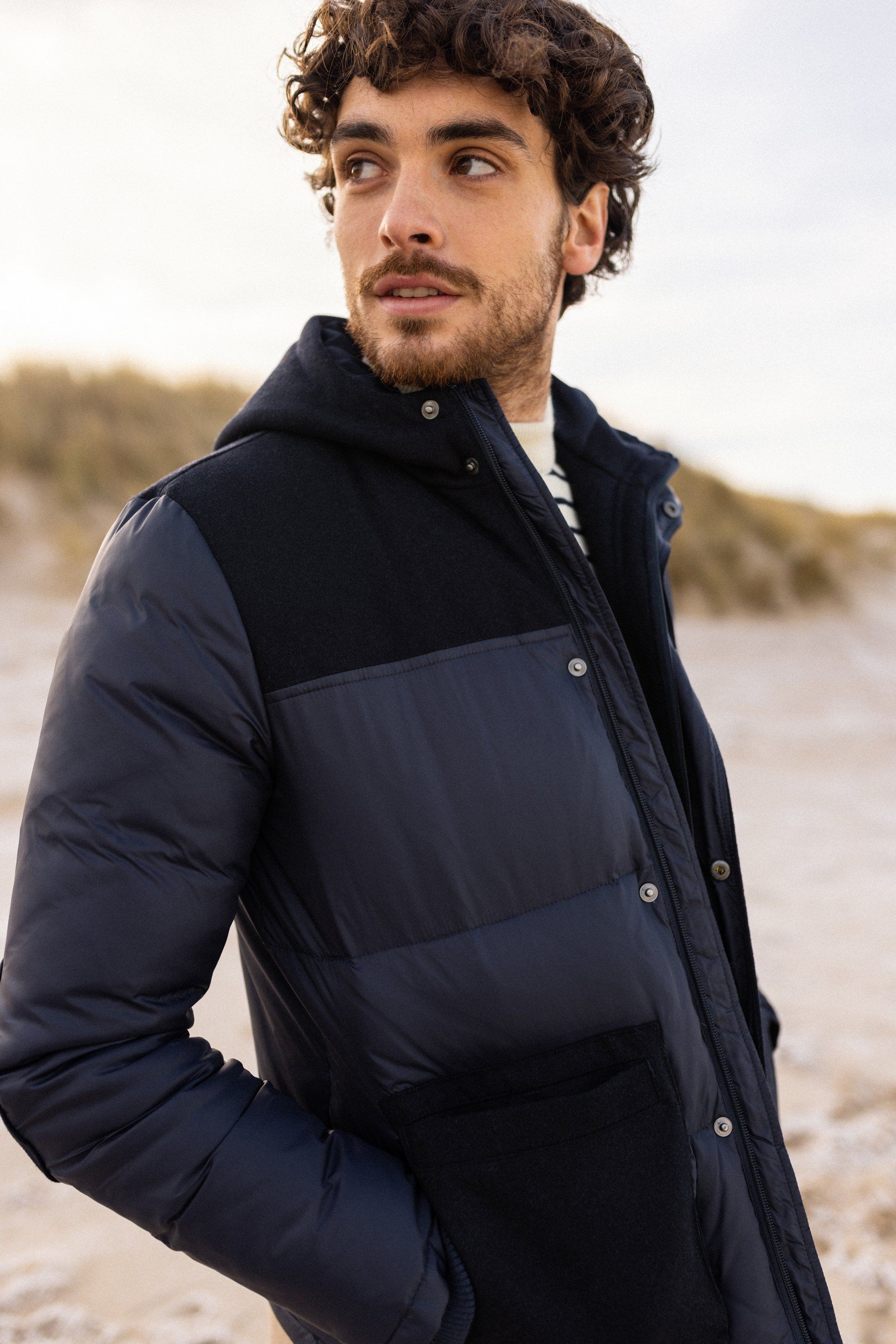 Manteau homme bleu marine