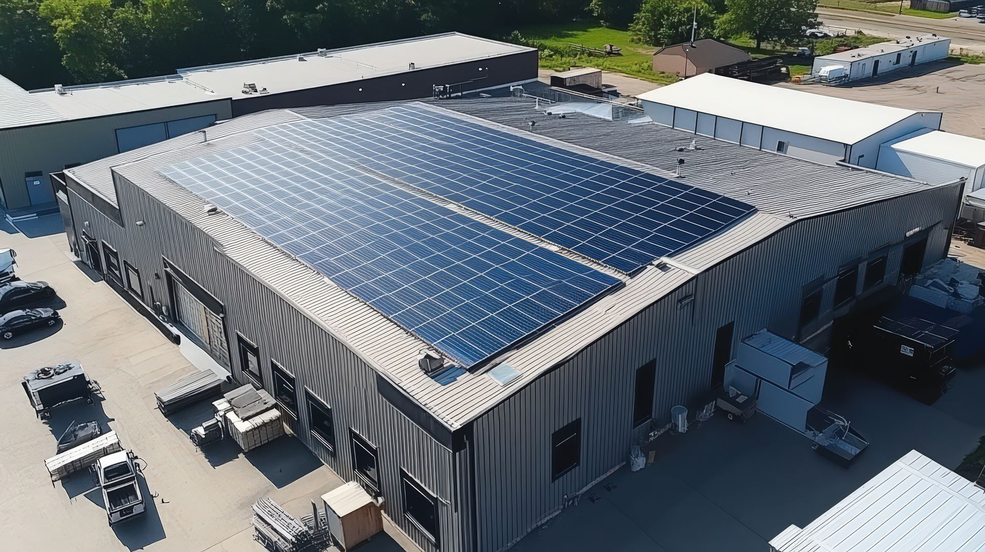 Panneaux solaires sur bâtiment