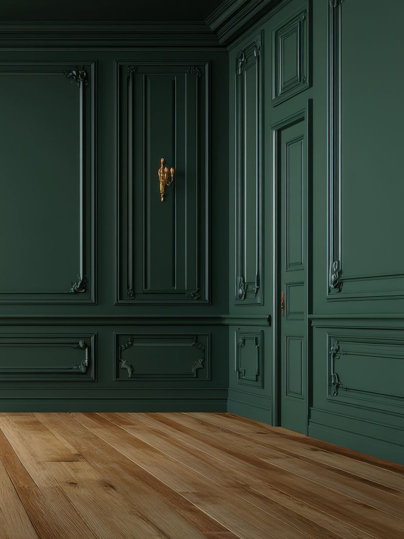 Boiseries peintes en vert