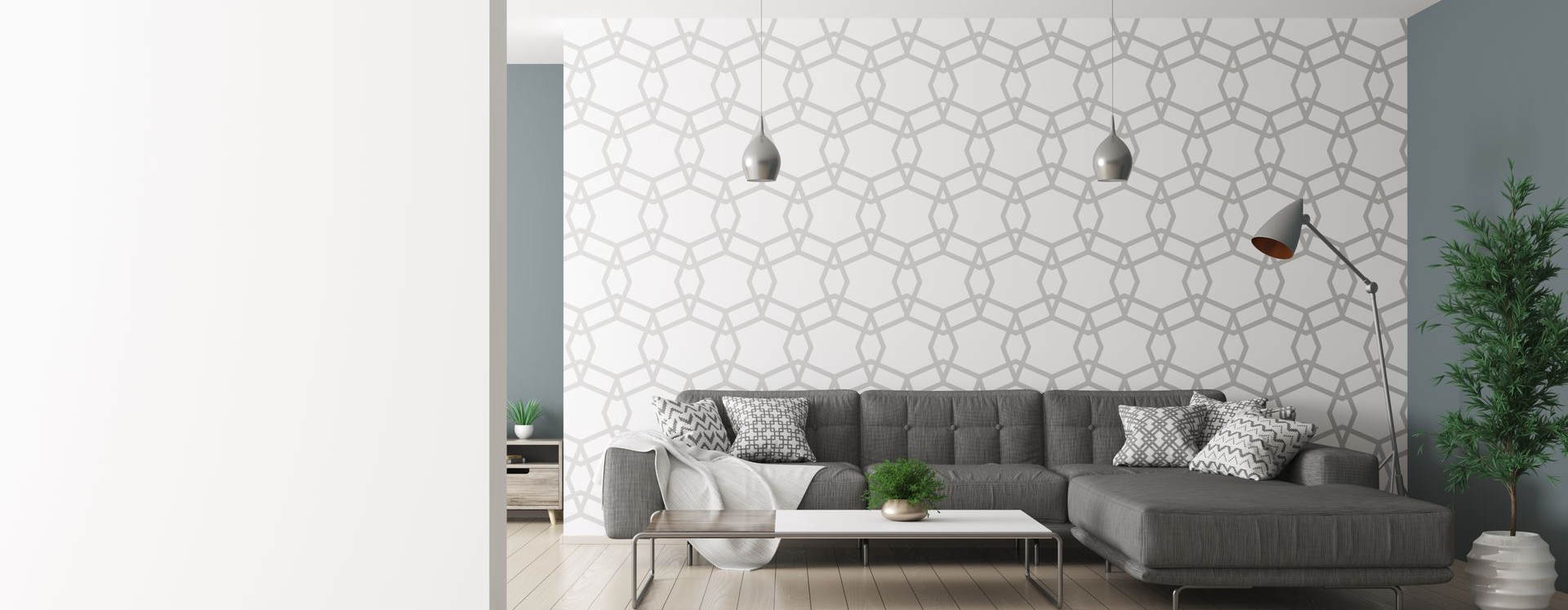 Un mur avec du papier peint