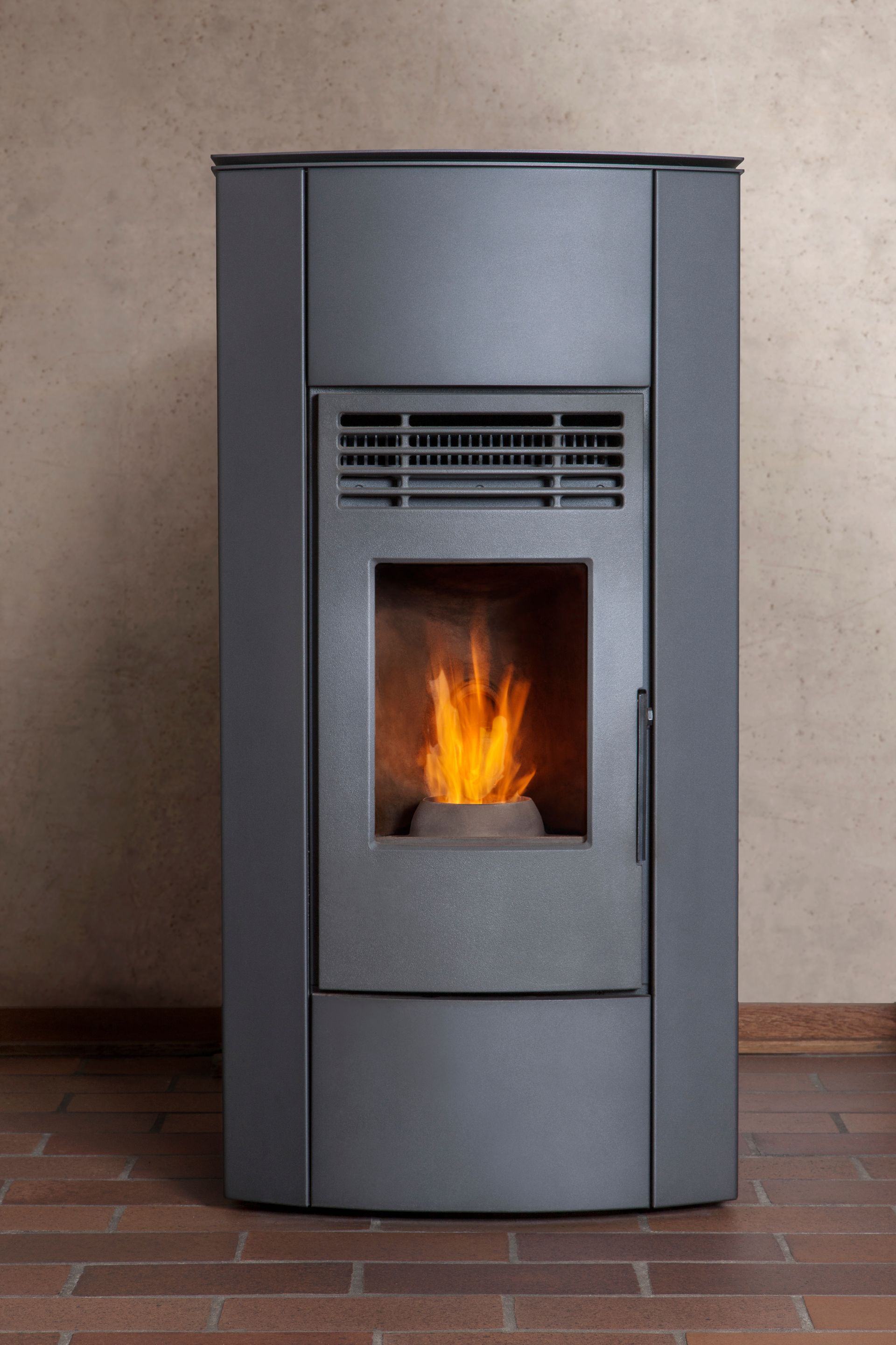 Poêle à granulés en train de fonctionner