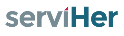 Se muestra un logotipo de Serviher sobre un fondo blanco.