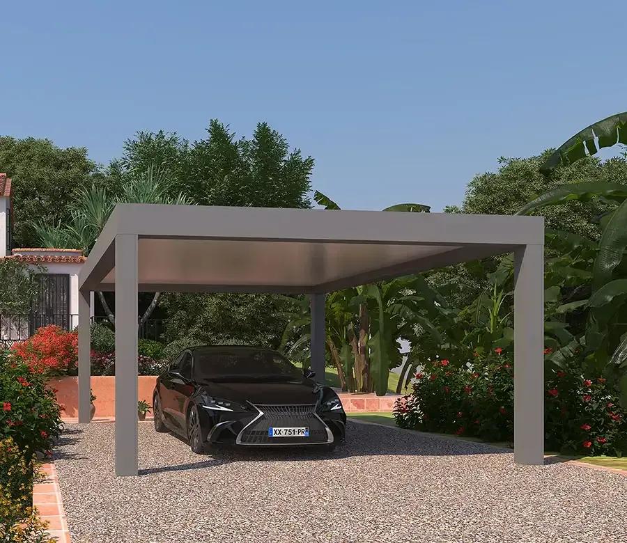 Carport aluminium autoportant.