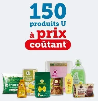 Image 150 produits U à prix coûtant.