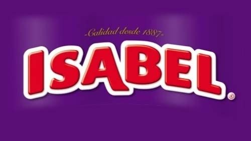 Logotipo morado de ISABEL con letras rojas y blancas y el pequeño texto “Establecido en 1965” en la parte superior.