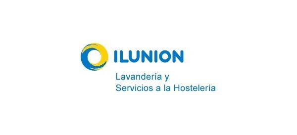 ILUNION logo with blue and green circular icon and text “Lavandería y Servicios a la Hostelería”