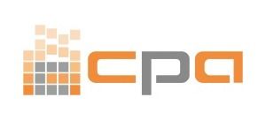 Logotipo de CPS con letras minúsculas naranjas y grises junto a un icono de cuadrícula naranja y gris estilo píxel.