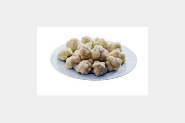 Un plato blanco cubierto con una pila de comida sobre un fondo blanco.