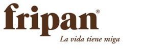 A brown and white logo for fripan la vida tiene miga