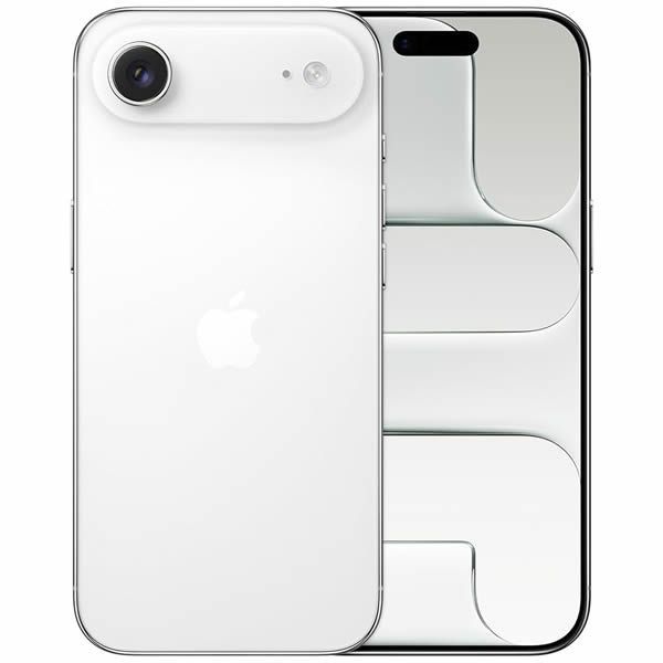 Funda blanca para smartphone con soporte plegable integrado, mostrada por delante y por detrás.